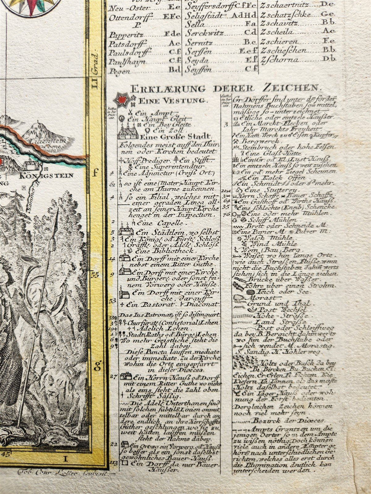 1750s GERMANY SAXONY DRESDEN antique MAP by Matthaus Seutter