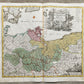 1720s GERMANY antique MAP BRANDENBURG POMERANIA Frankfurt Berlin Denmark Poland