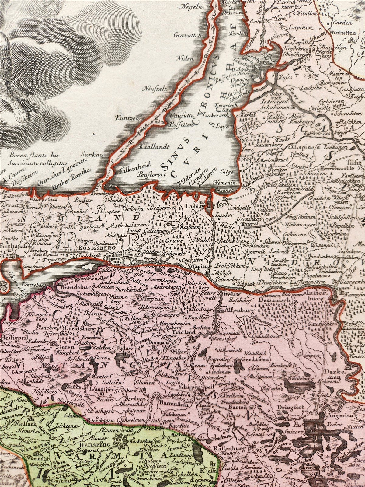 1716 GERMANY PRUSSIA POLAND LITHUANIA antique MAP by HOMANN HEIRS -BORUSSIA