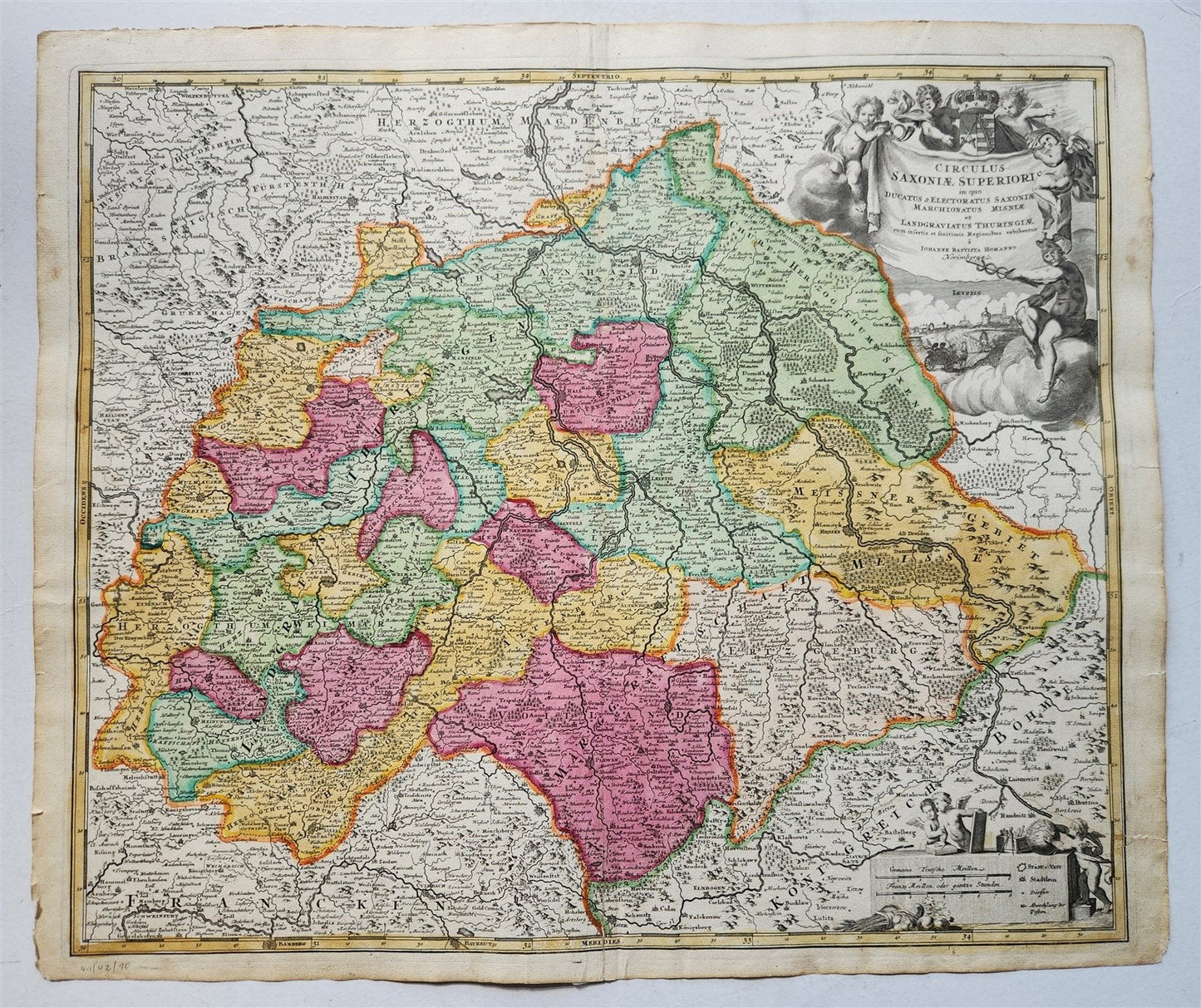 1730s GERMANY antique MAP CIRCULUS SAXONIAE INFERIORIS by JOHANN HOMANN