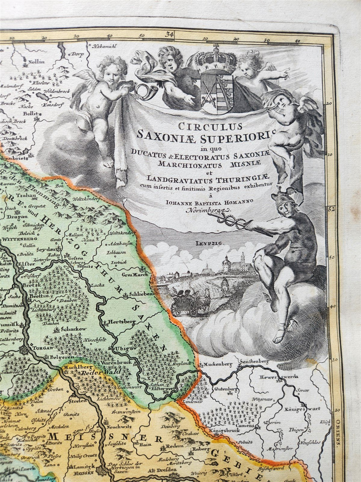 1730s GERMANY antique MAP CIRCULUS SAXONIAE INFERIORIS by JOHANN HOMANN
