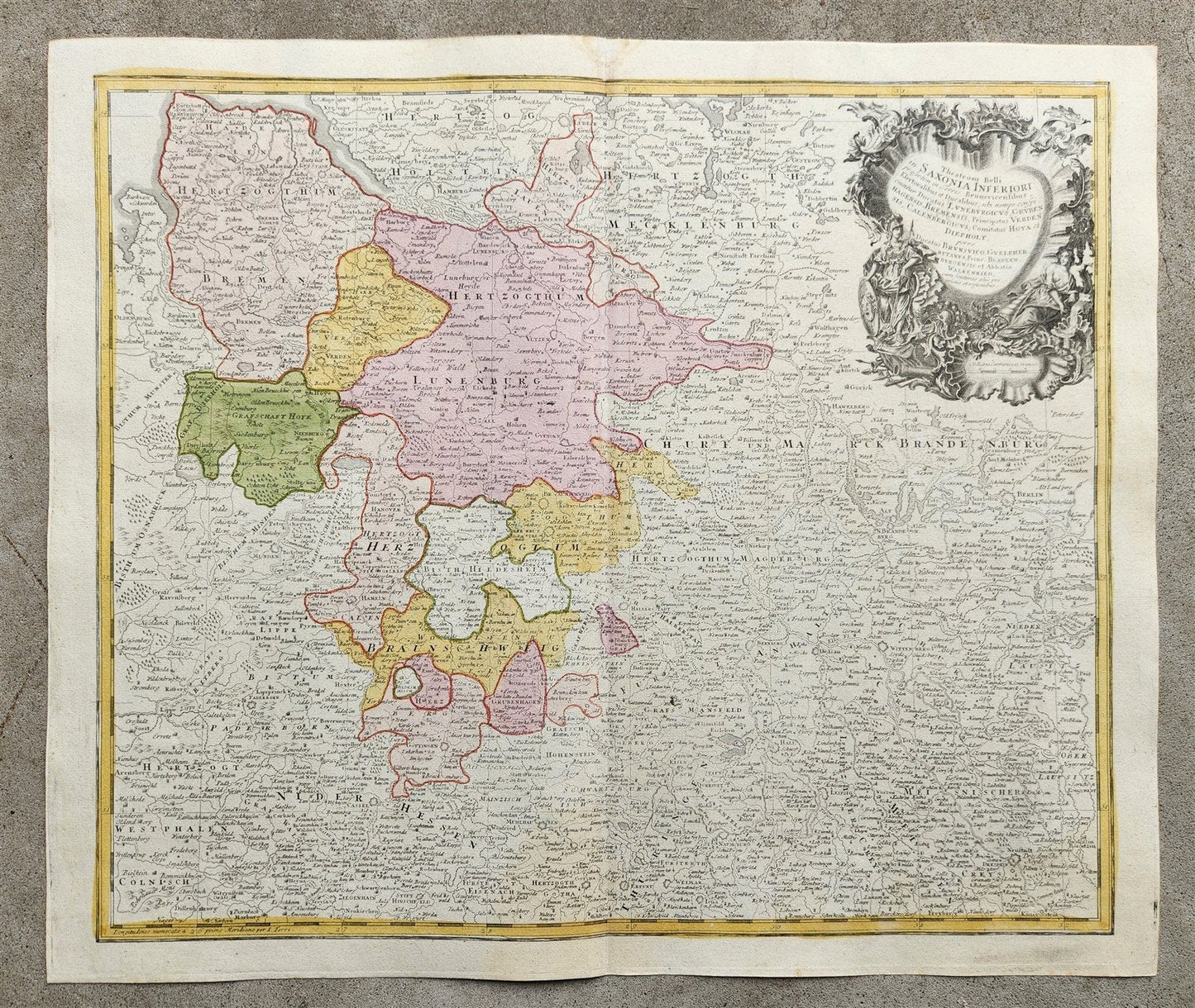 1740s GERMANY antique MAP SAXONIAE INFERIORI