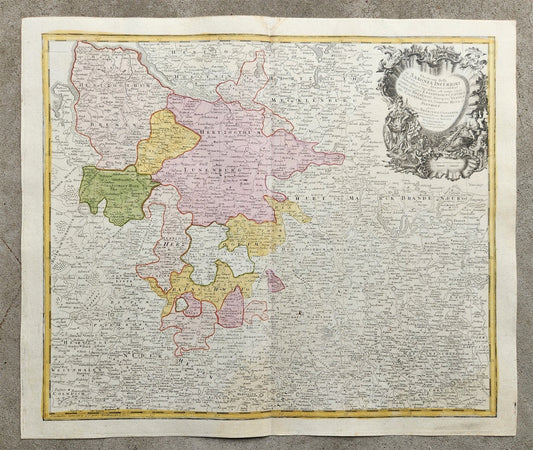 1740s GERMANY antique MAP SAXONIAE INFERIORI