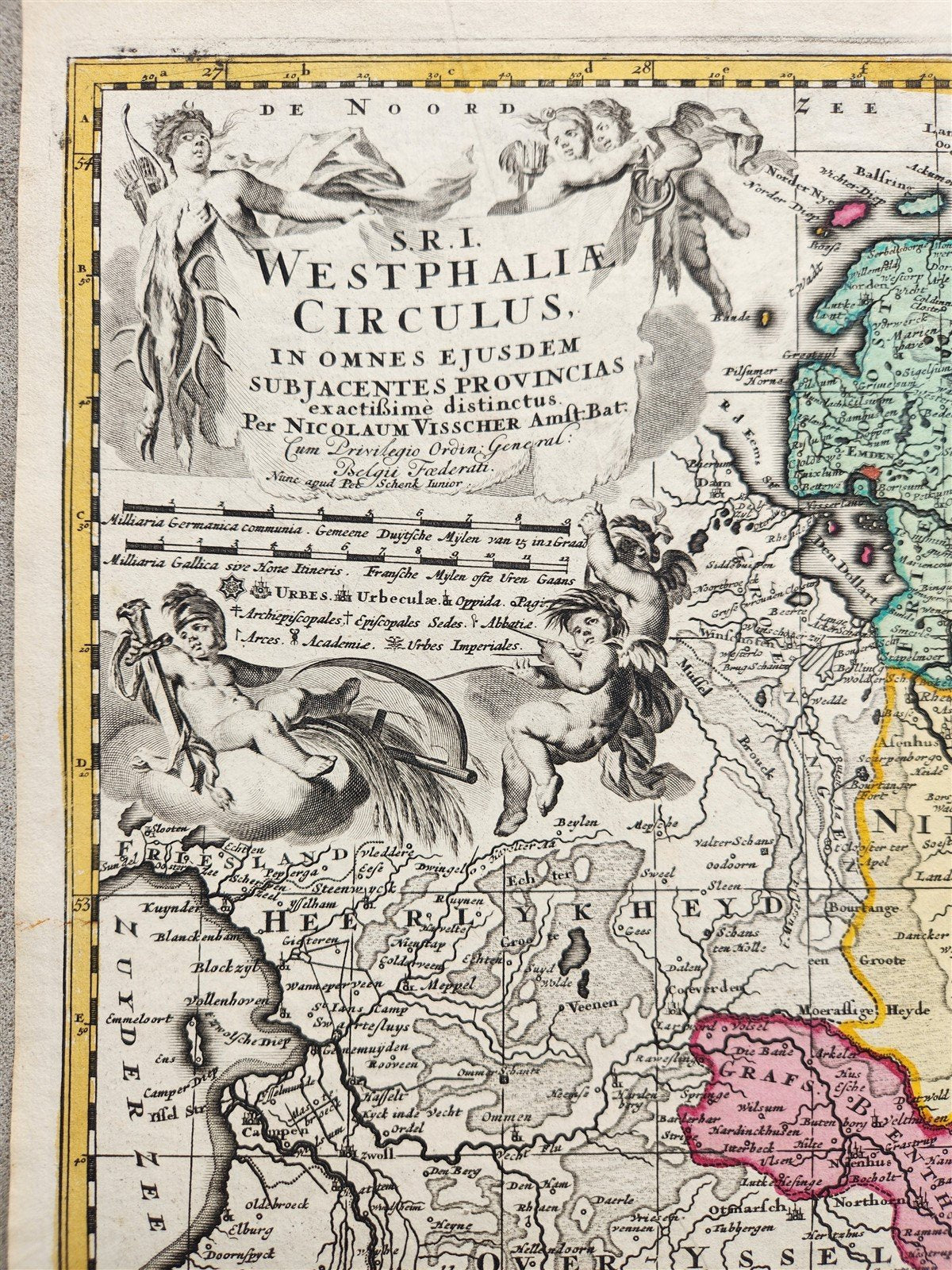 1689 GERMANY WESTPHALIAE CIRCULUS antique MAP by N. Visscher - Peter Schenk