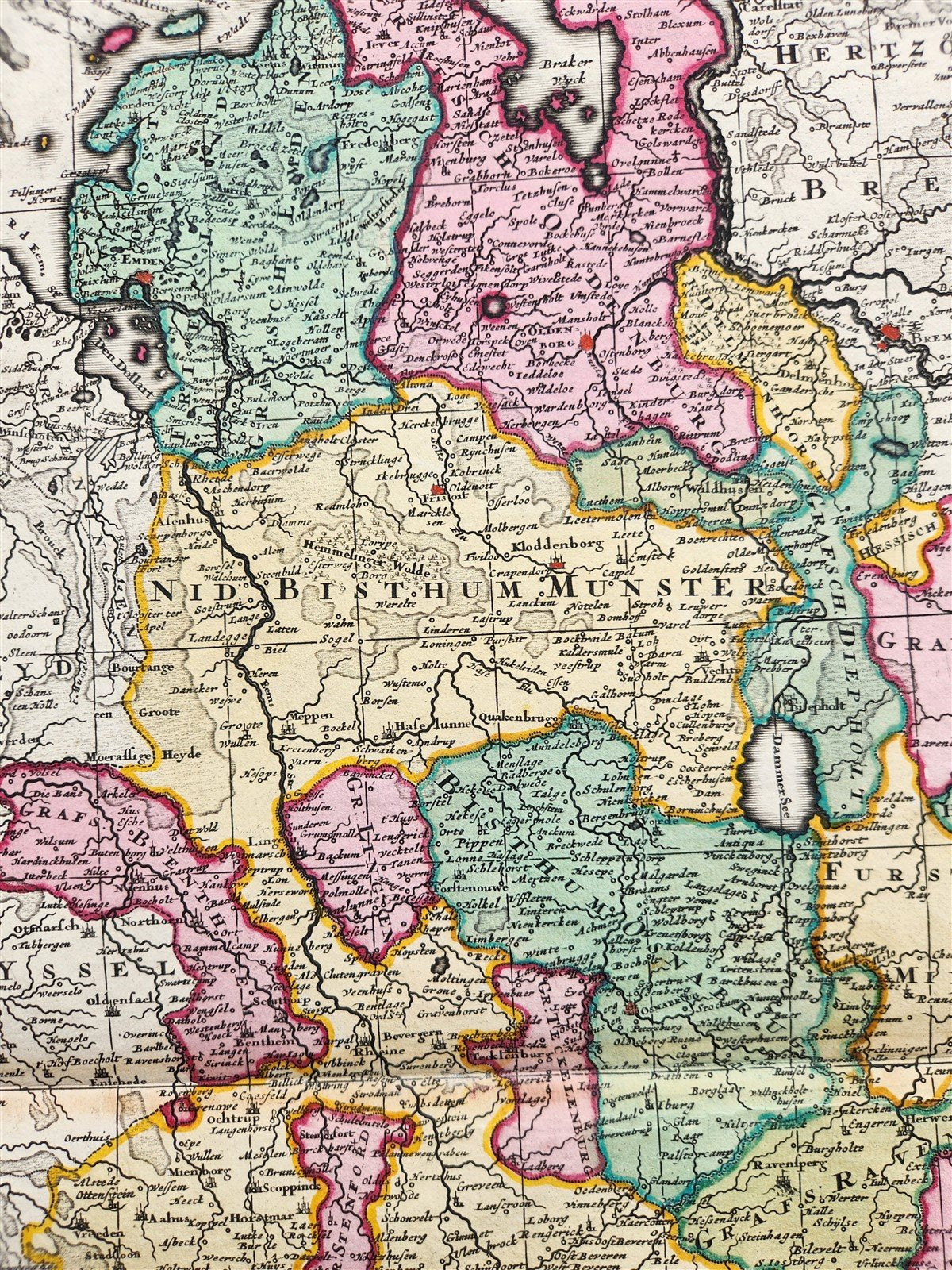 1689 GERMANY WESTPHALIAE CIRCULUS antique MAP by N. Visscher - Peter Schenk