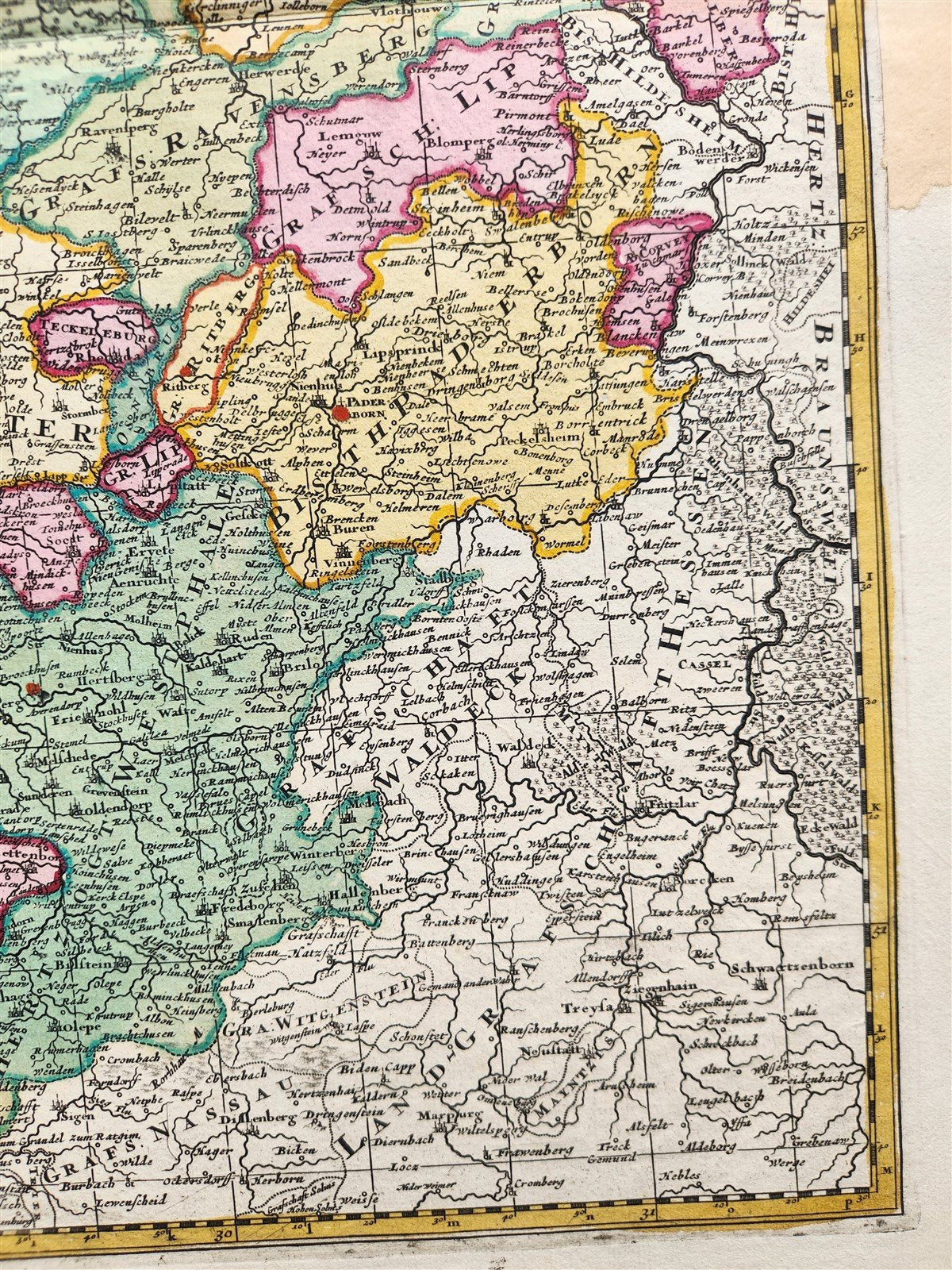 1689 GERMANY WESTPHALIAE CIRCULUS antique MAP by N. Visscher - Peter Schenk
