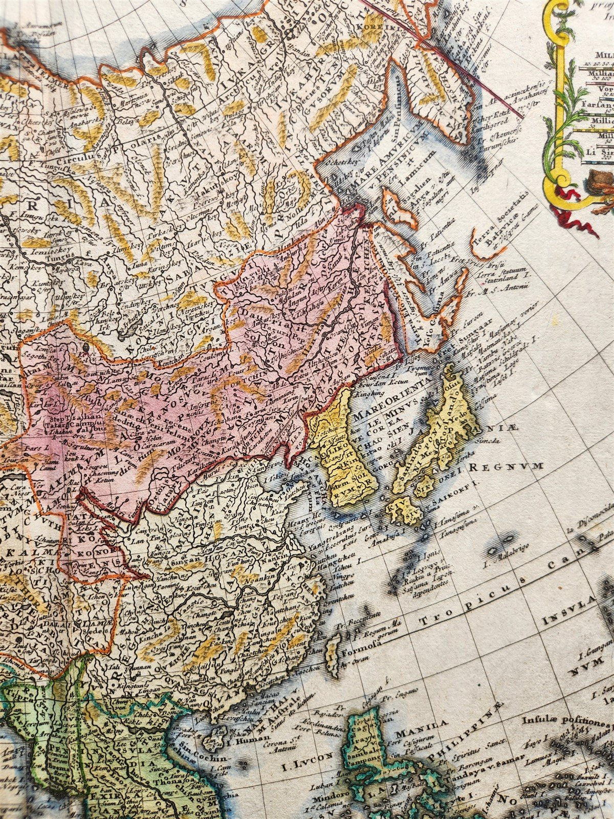 1685 MAP of ASIA antiqueAUTHENTIC Tartaria Magna Mogoli Imperium RARE