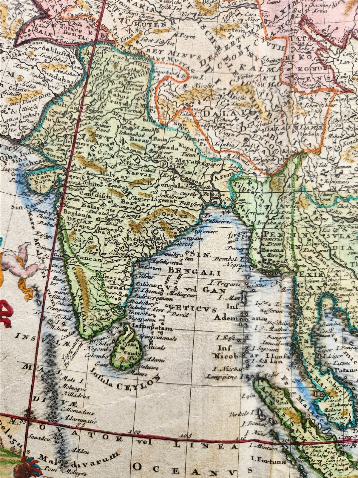 1685 MAP of ASIA antiqueAUTHENTIC Tartaria Magna Mogoli Imperium RARE