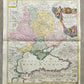 1757 RUSSIA antique MAP RUSSIAE MAGNAE Russia Black Sea Ukraine Turkey Bulgaria