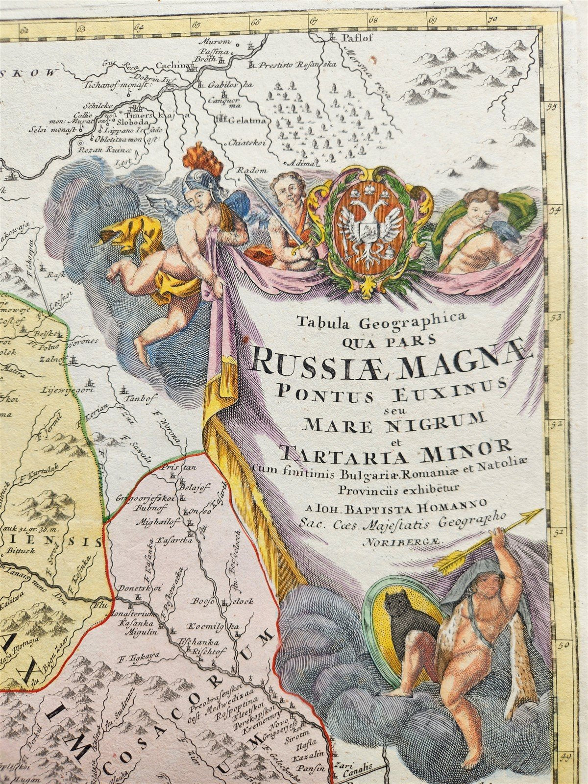 1757 RUSSIA antique MAP RUSSIAE MAGNAE Russia Black Sea Ukraine Turkey Bulgaria