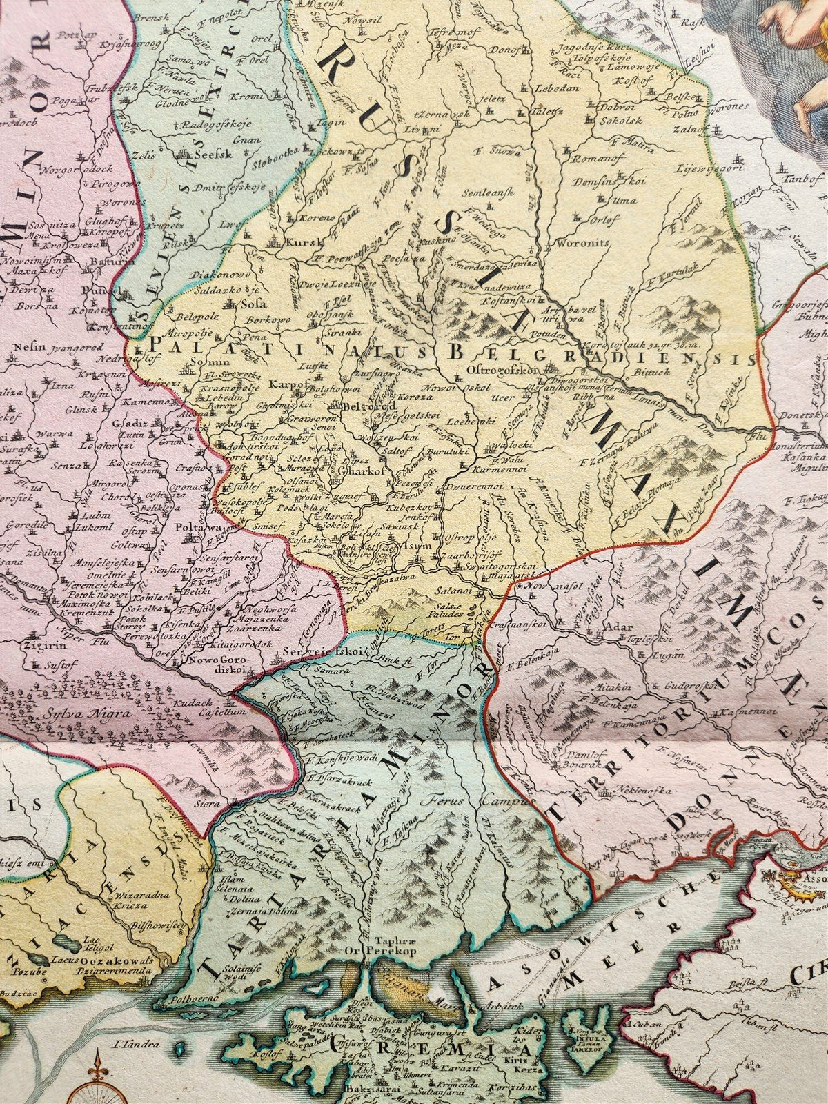 1757 RUSSIA antique MAP RUSSIAE MAGNAE Russia Black Sea Ukraine Turkey Bulgaria