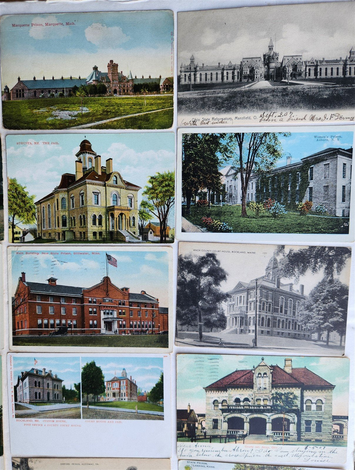 LOT of 61 ANTIQUE POSTCARDS - PRISONS