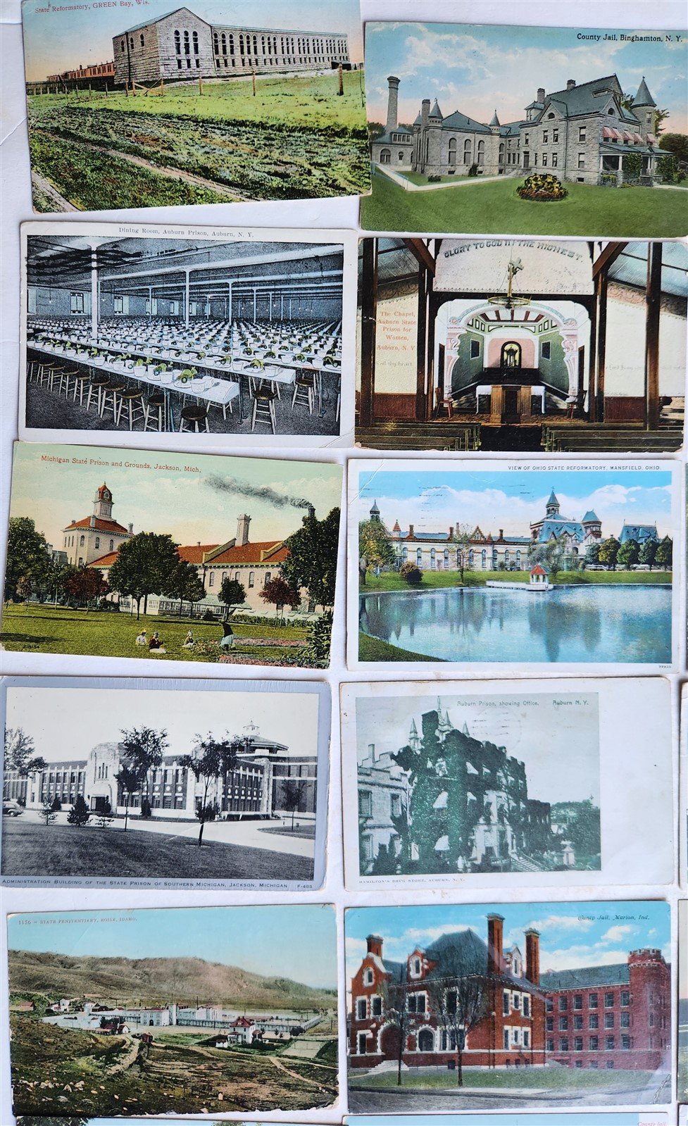 LOT of 61 ANTIQUE POSTCARDS - PRISONS