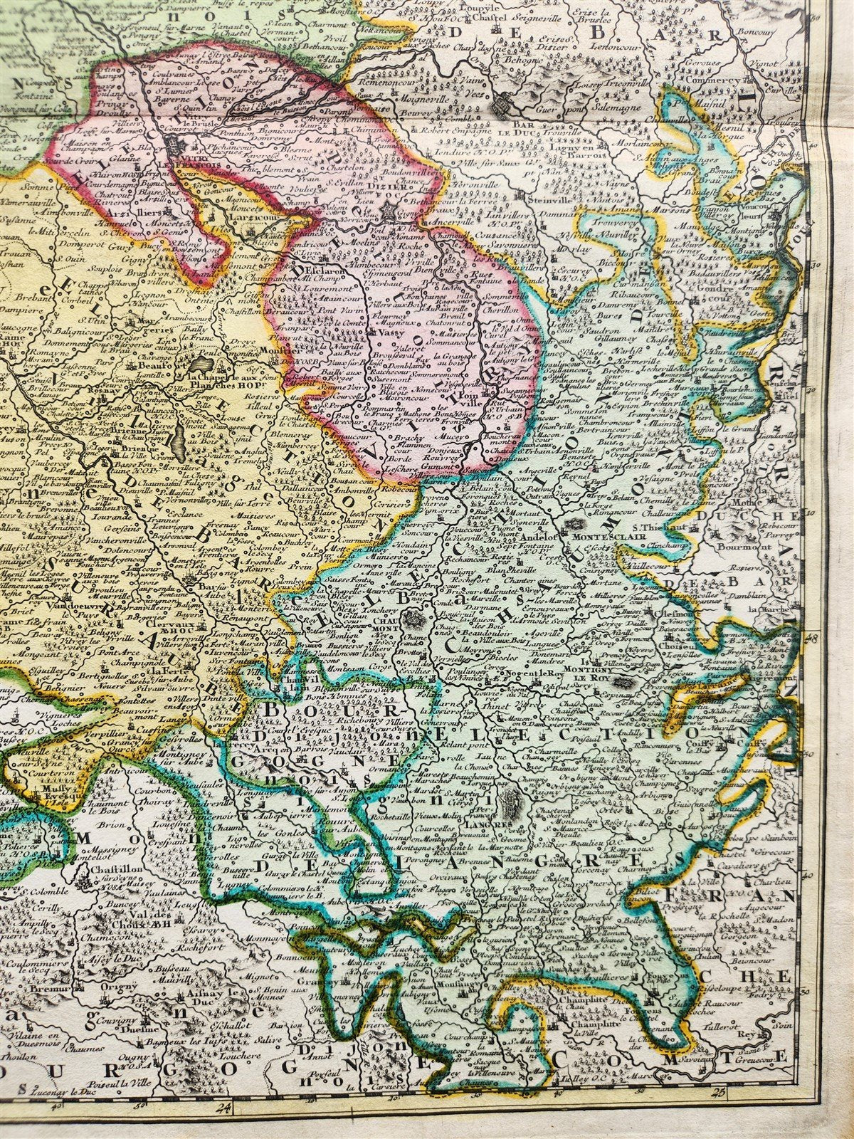 1756 CHAMPAGNE FRANCE antique MAP by Homann Tabula Geographica CAMPANIAE