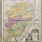1725 BURGUNDY FRANCE antique MAP by Homann Comitatus BURGUNDIAE