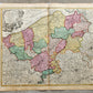 1720 FLANDERS BELGIUM antique MAP COMITATUS FLANDRIAE by Homann Antwerp Brussels