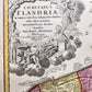 1720 FLANDERS BELGIUM antique MAP COMITATUS FLANDRIAE by Homann Antwerp Brussels