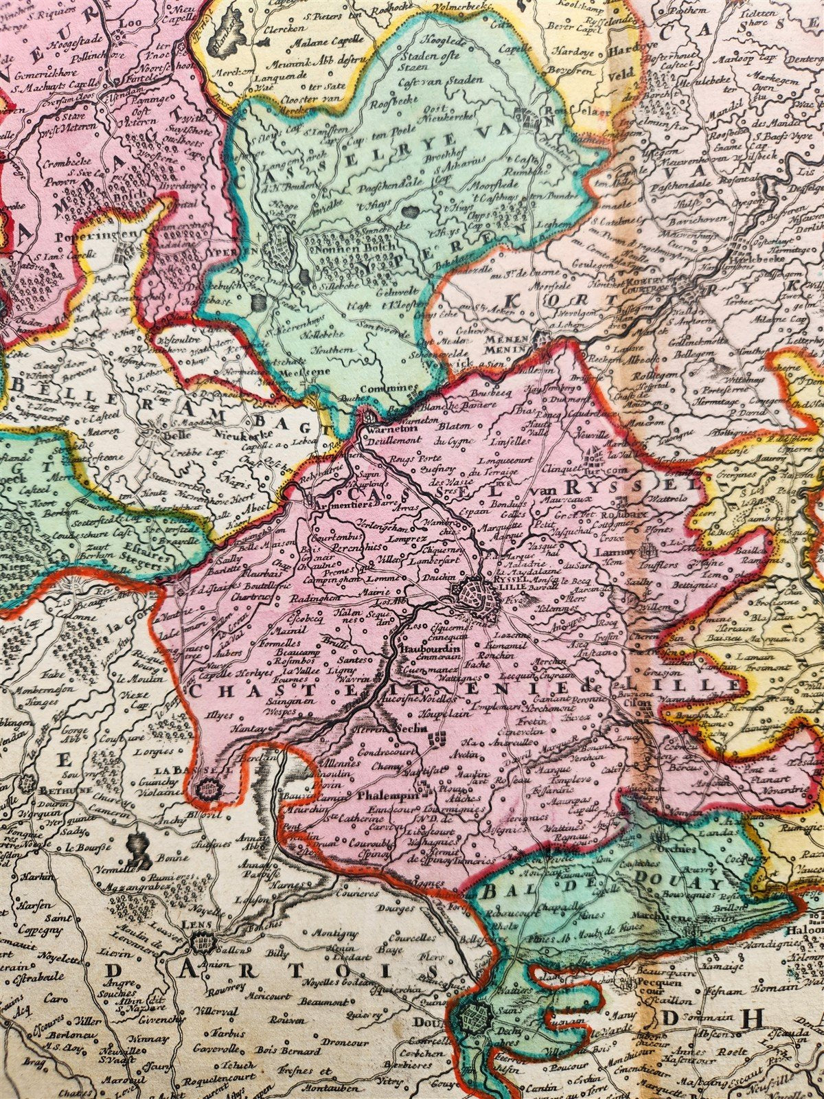 1720 FLANDERS BELGIUM antique MAP COMITATUS FLANDRIAE by Homann Antwerp Brussels