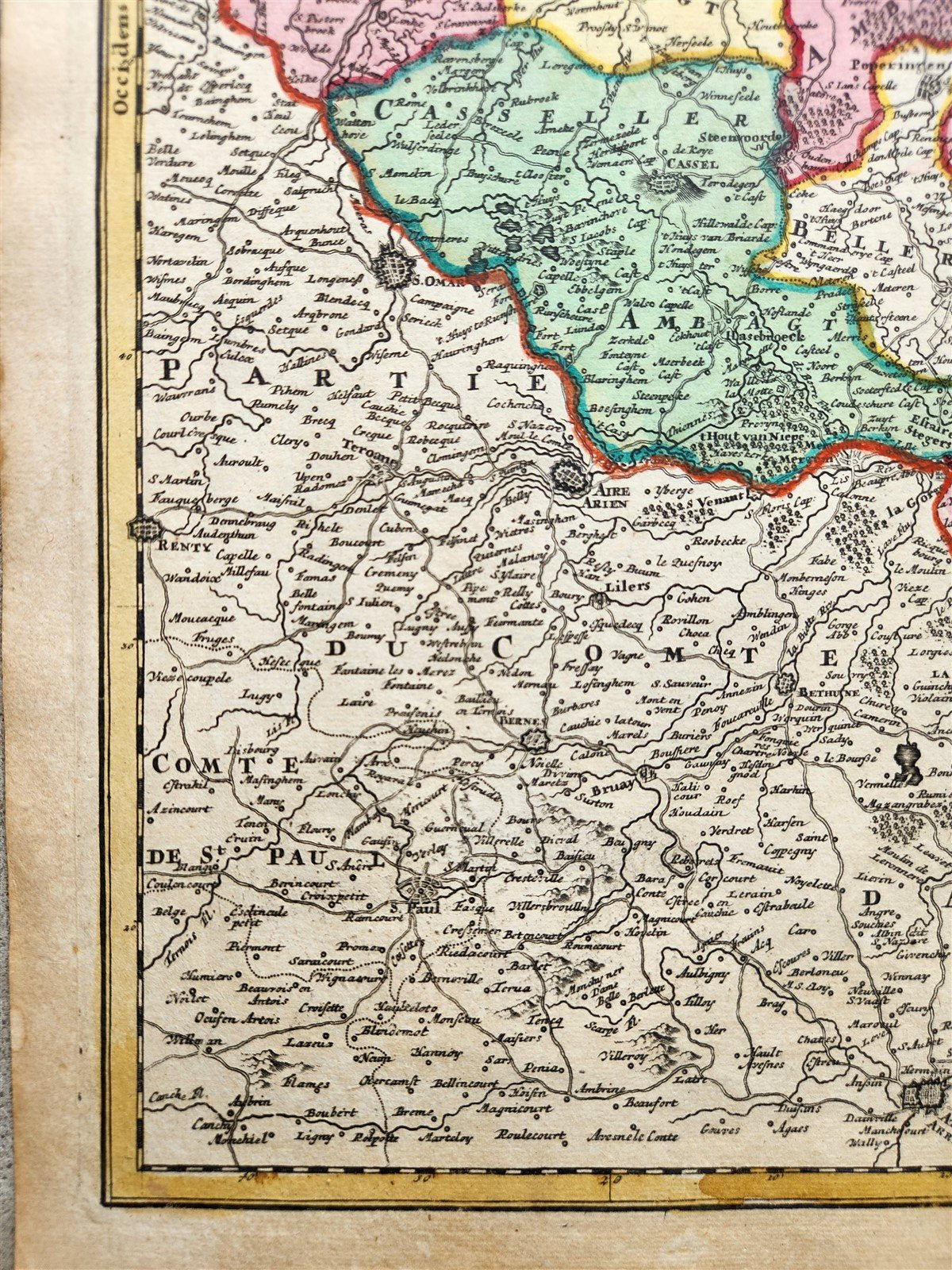 1720 FLANDERS BELGIUM antique MAP COMITATUS FLANDRIAE by Homann Antwerp Brussels