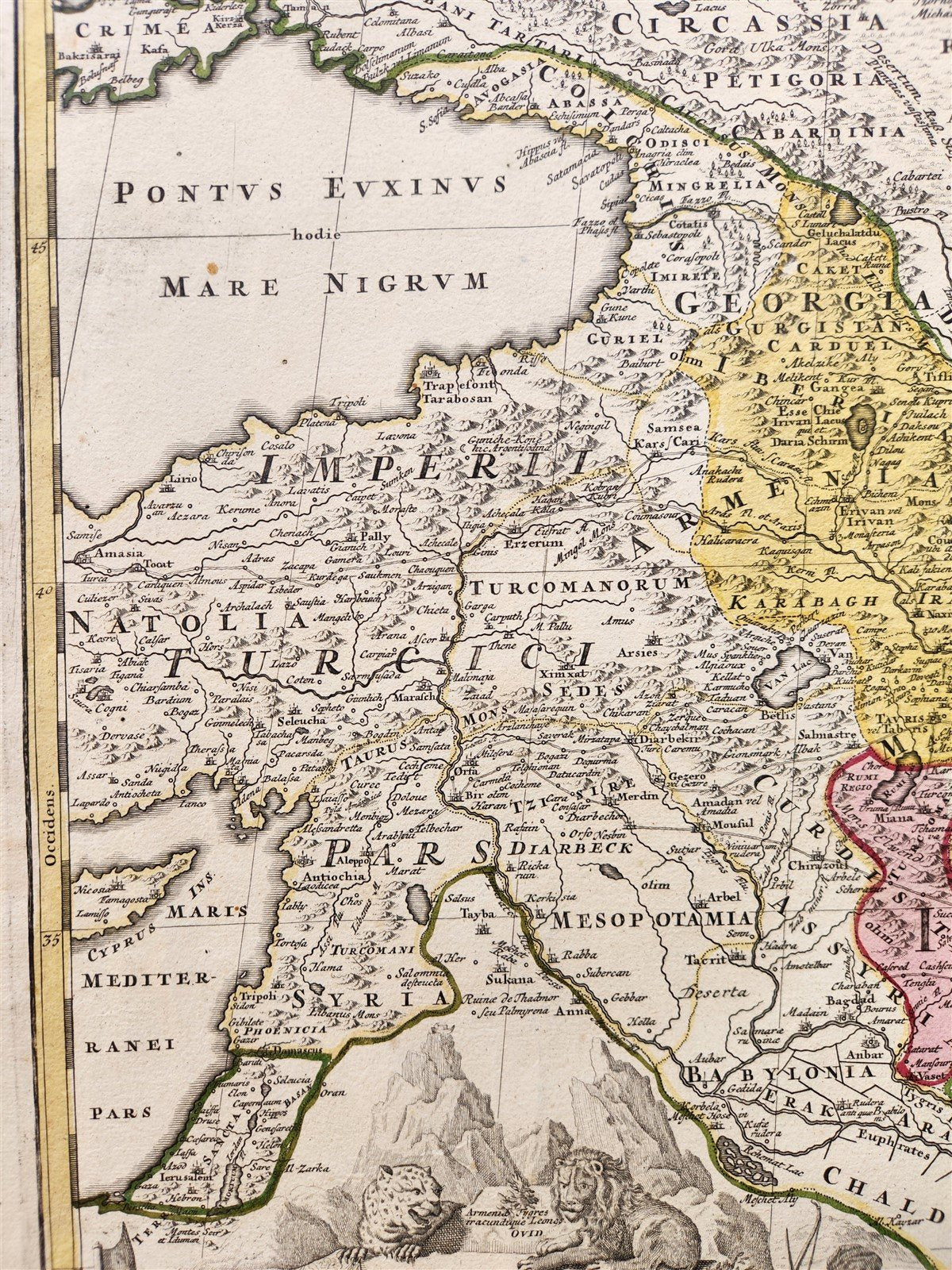 1724 PERSIAN EMPIRE antique MAP IMPERII PERSICI by Homann