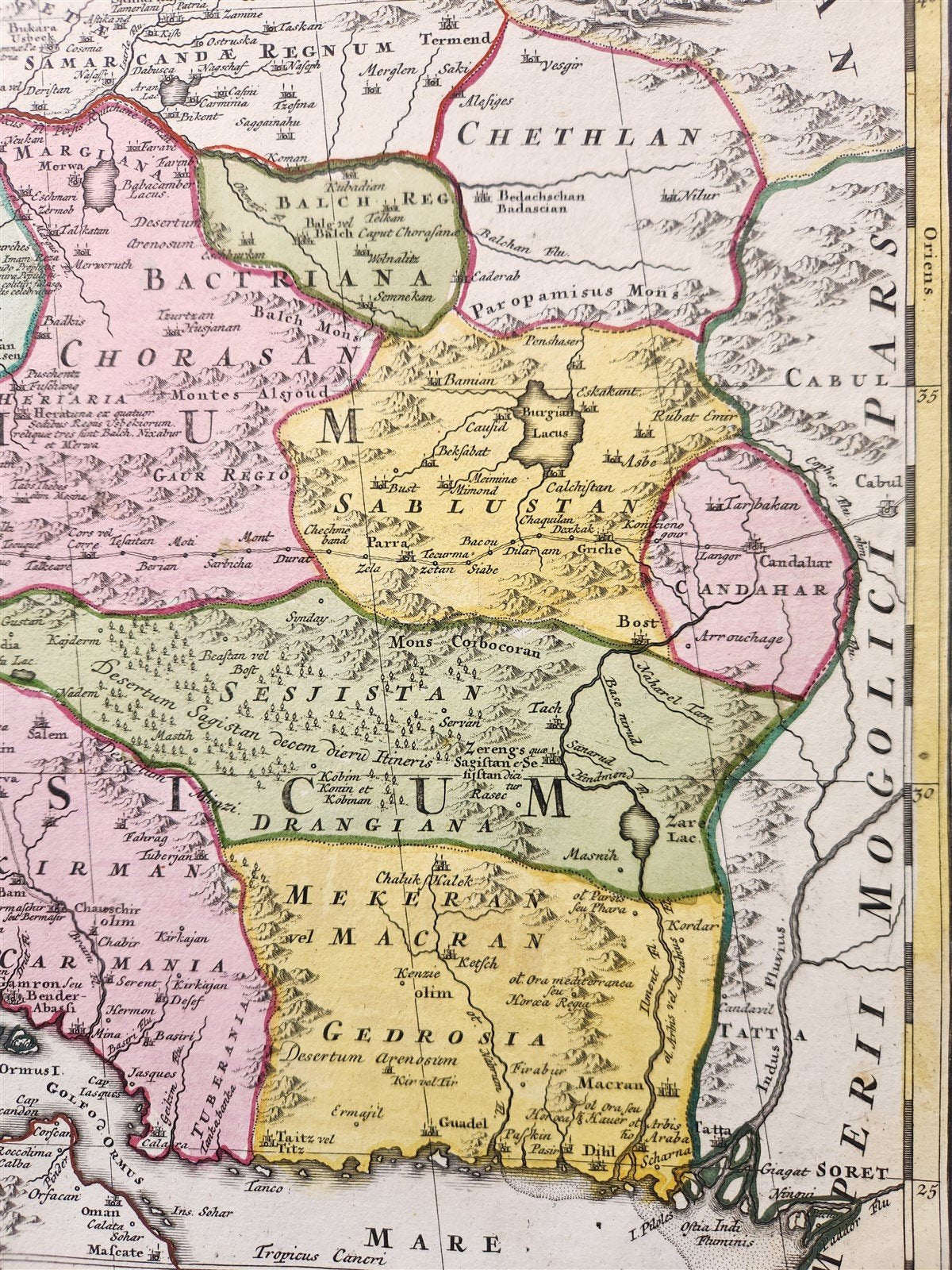 1724 PERSIAN EMPIRE antique MAP IMPERII PERSICI by Homann