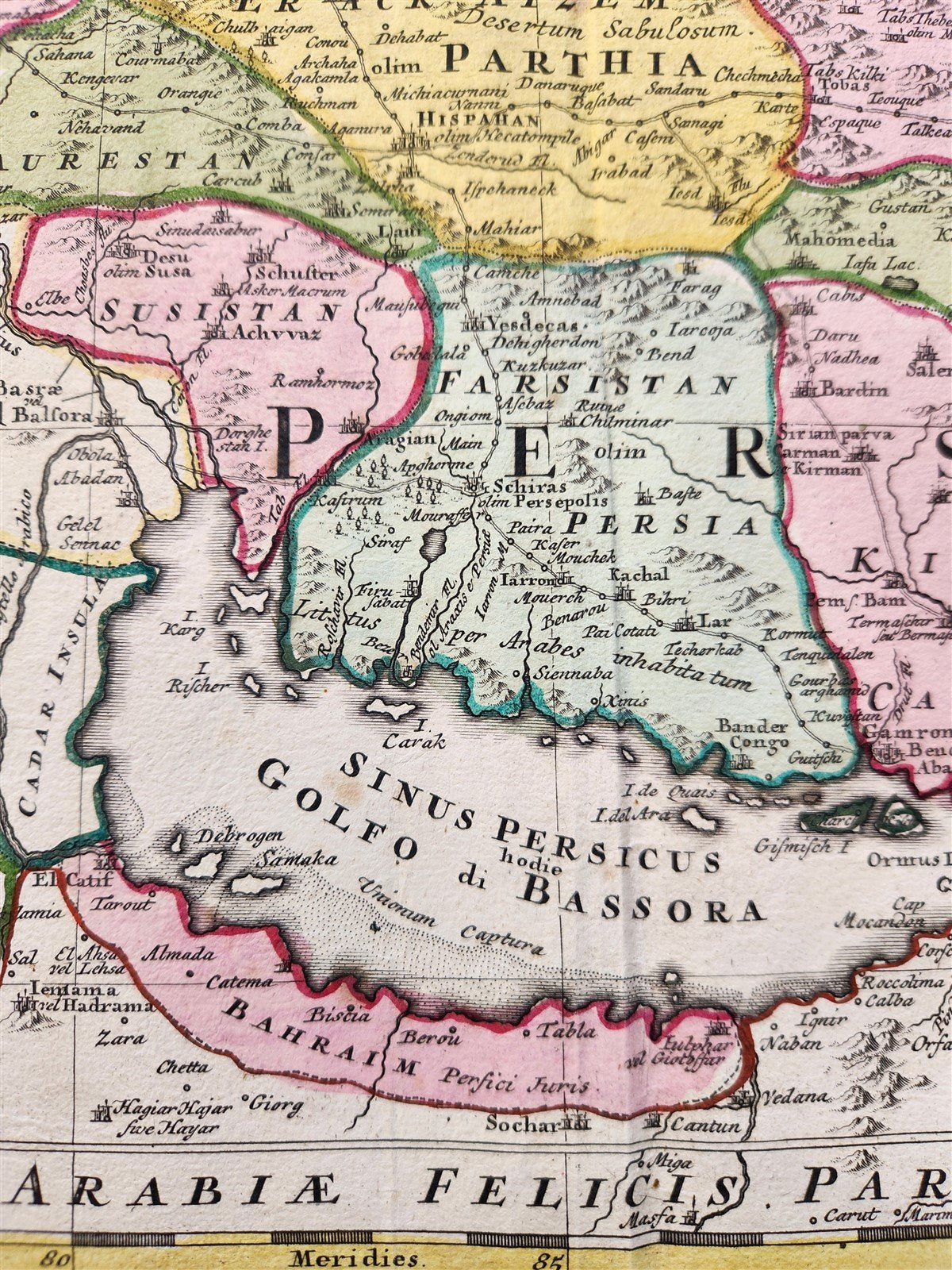 1724 PERSIAN EMPIRE antique MAP IMPERII PERSICI by Homann