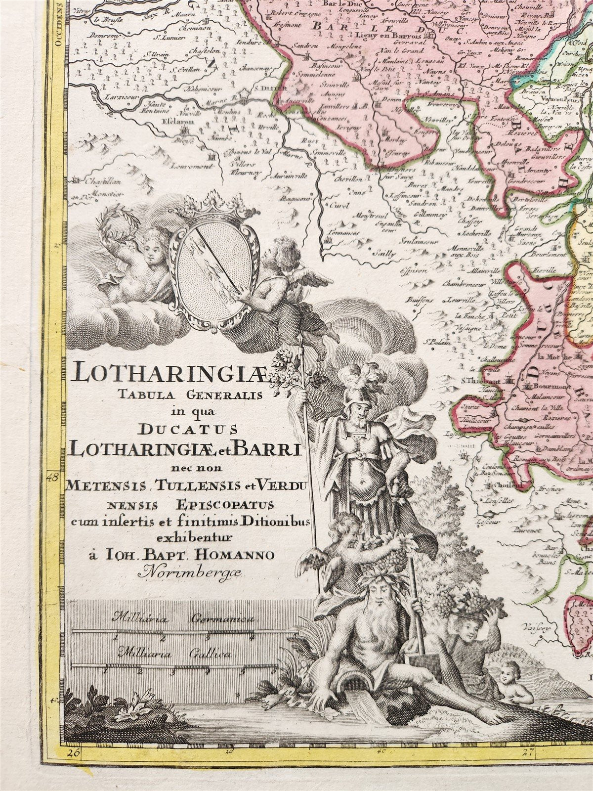 1720 LORRAINE FRANCE antique MAP by Homann Lotharingiae Tabula Generalis