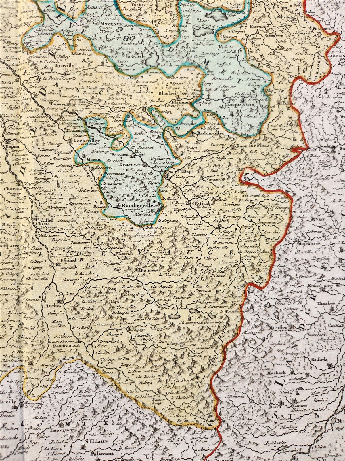 1720 LORRAINE FRANCE antique MAP by Homann Lotharingiae Tabula Generalis