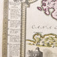 1720 SIEGE of CORFU by TURKS antique MAP GREECE by Ioh. Baptista Homanno