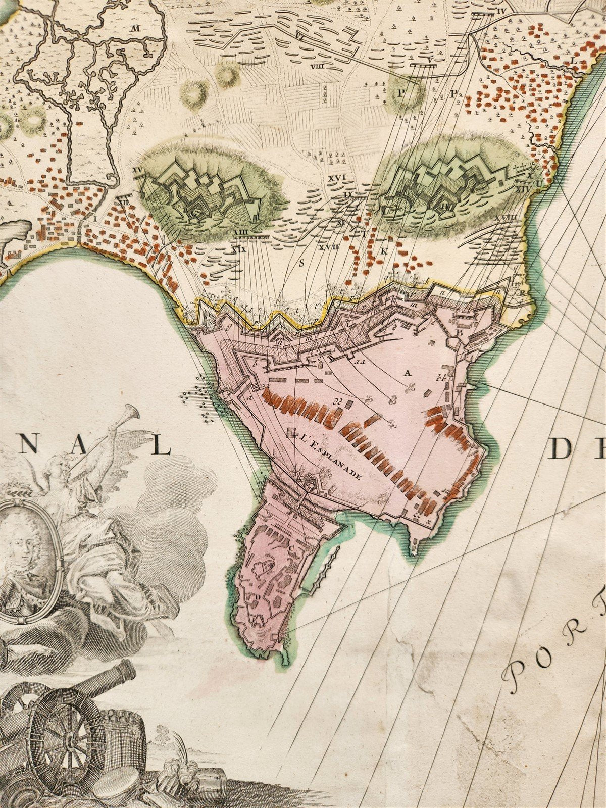 1716 CORFU antique MAP GREECE by Ioh. Baptista Homanno