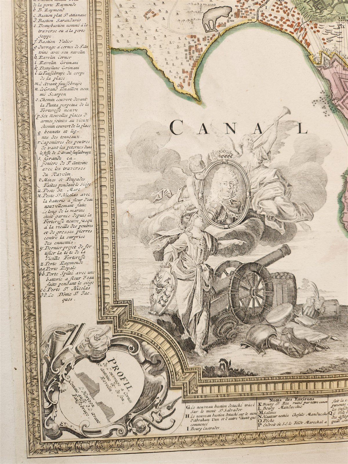 1716 CORFU antique MAP GREECE by Ioh. Baptista Homanno