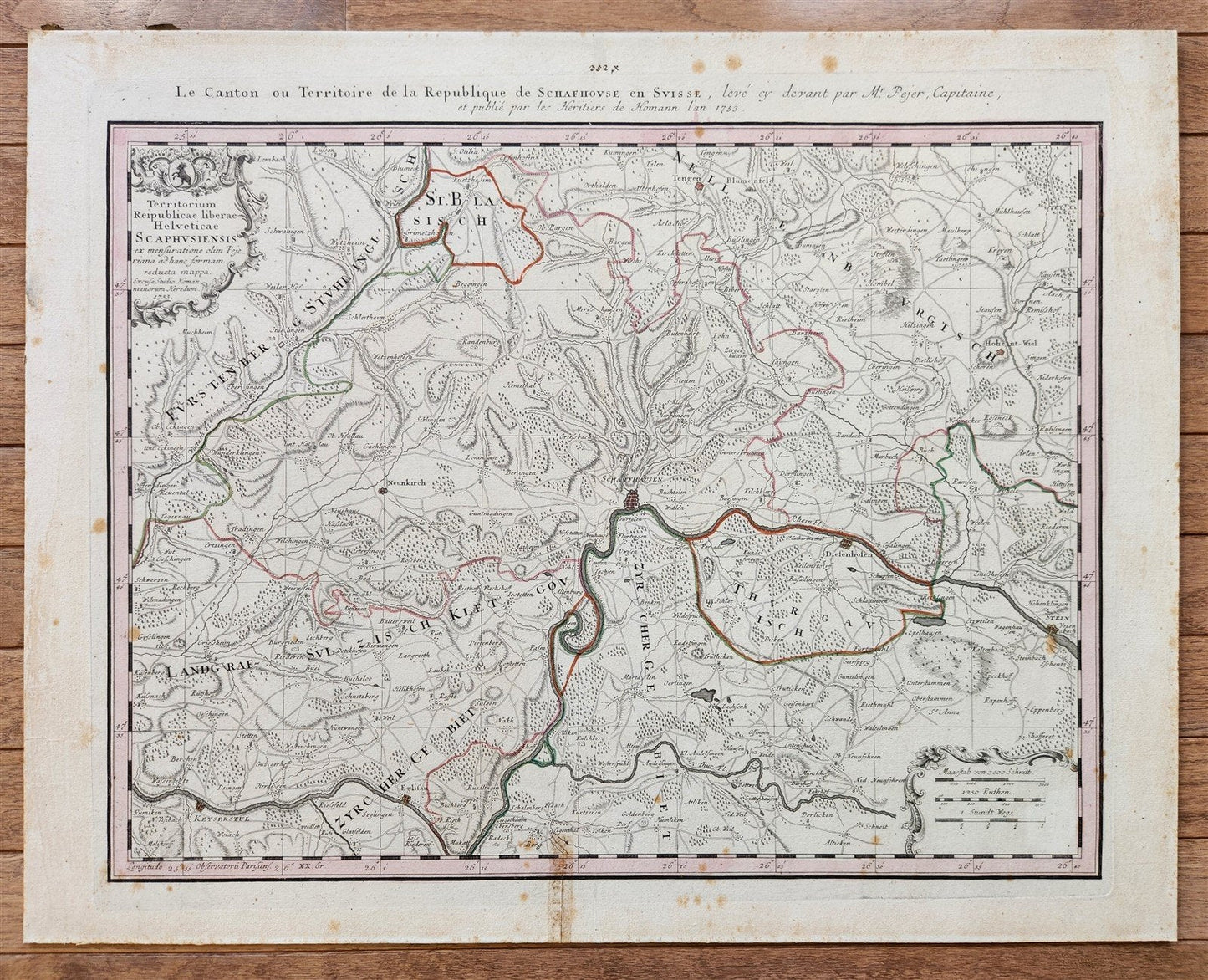 1753 SWITZERLAND antique MAP TERRITORIUM REIPUBLICAE LIBERAE HELVETICAE