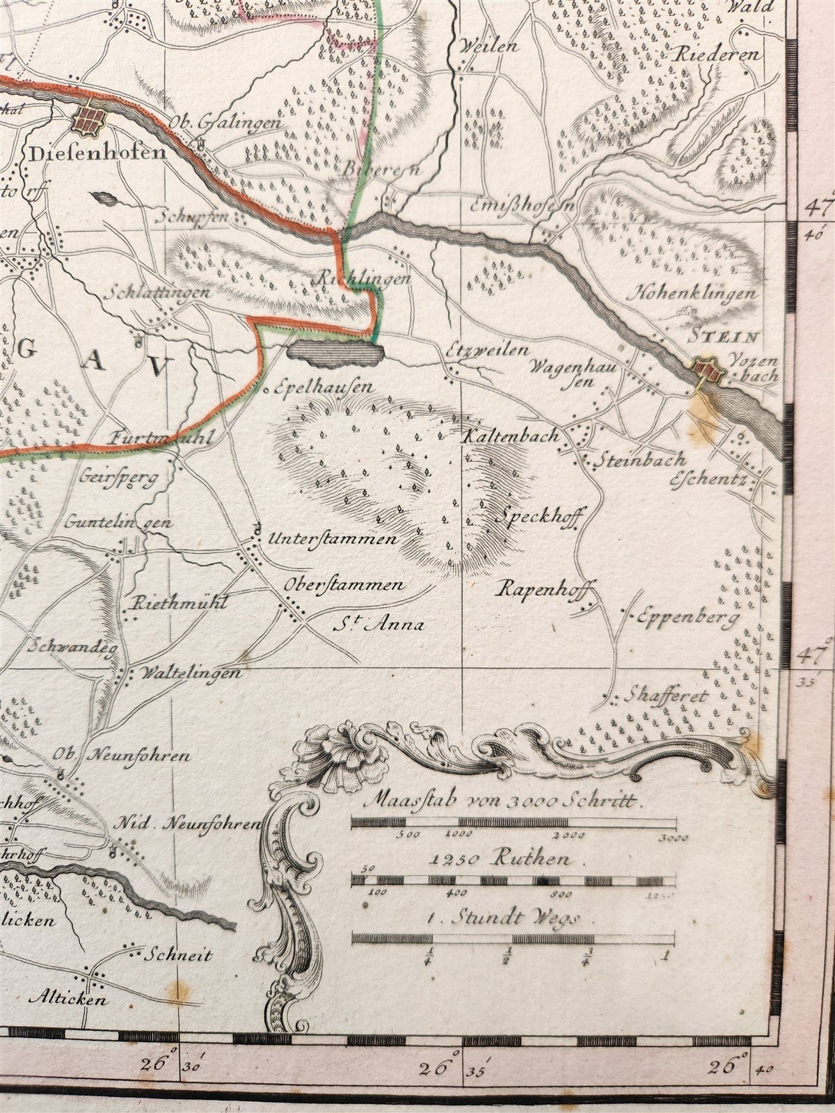 1753 SWITZERLAND antique MAP TERRITORIUM REIPUBLICAE LIBERAE HELVETICAE
