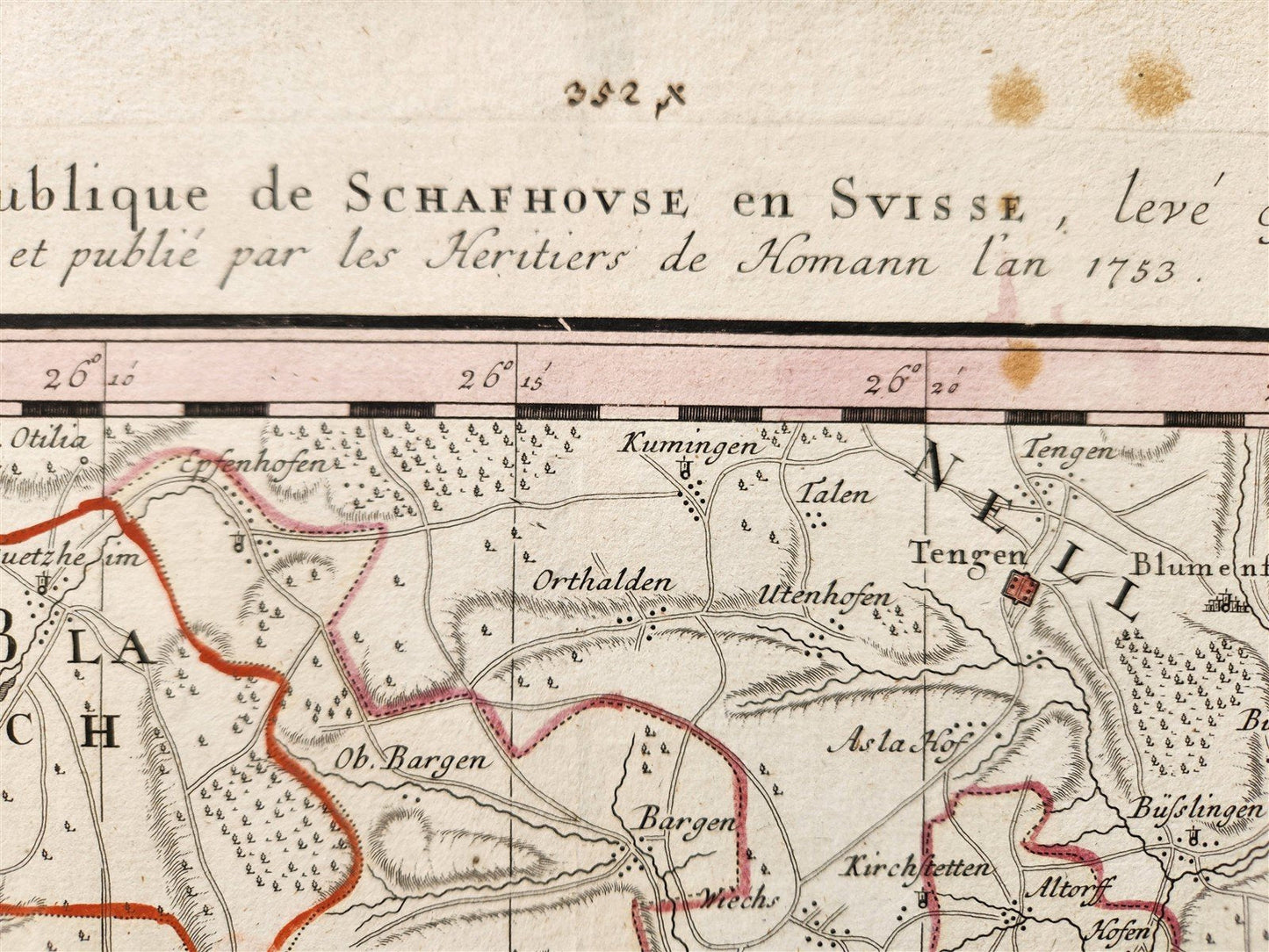 1753 SWITZERLAND antique MAP TERRITORIUM REIPUBLICAE LIBERAE HELVETICAE