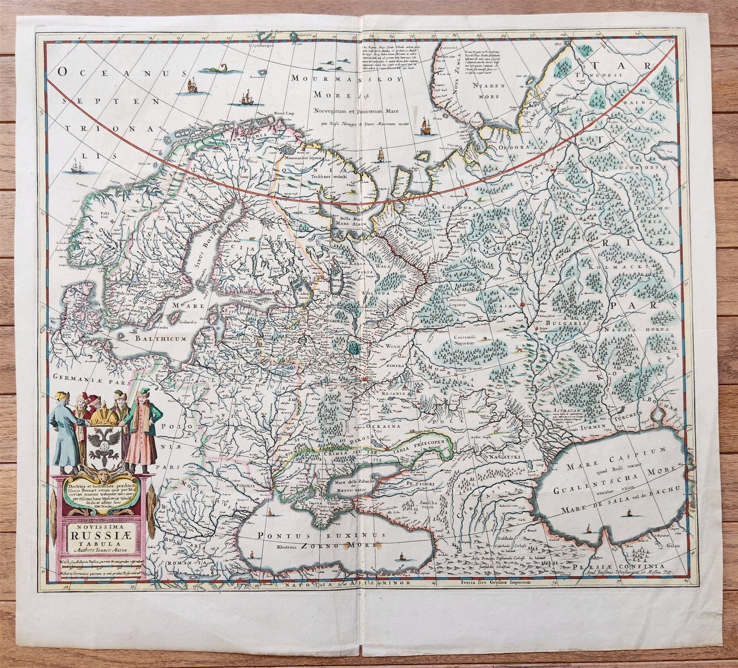 1635 RUSSIA antique MAP by Isaac Massa RARE