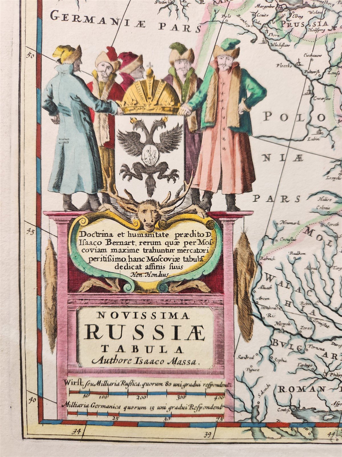 1635 RUSSIA antique MAP by Isaac Massa RARE