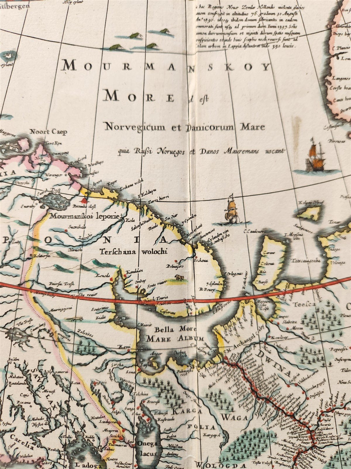 1635 RUSSIA antique MAP by Isaac Massa RARE