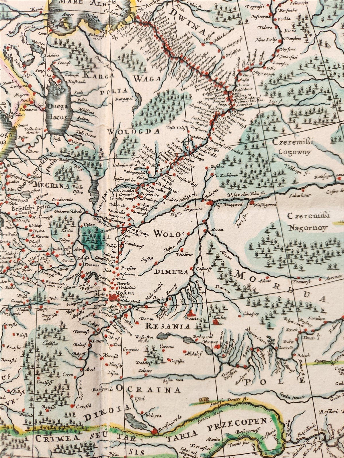 1635 RUSSIA antique MAP by Isaac Massa RARE