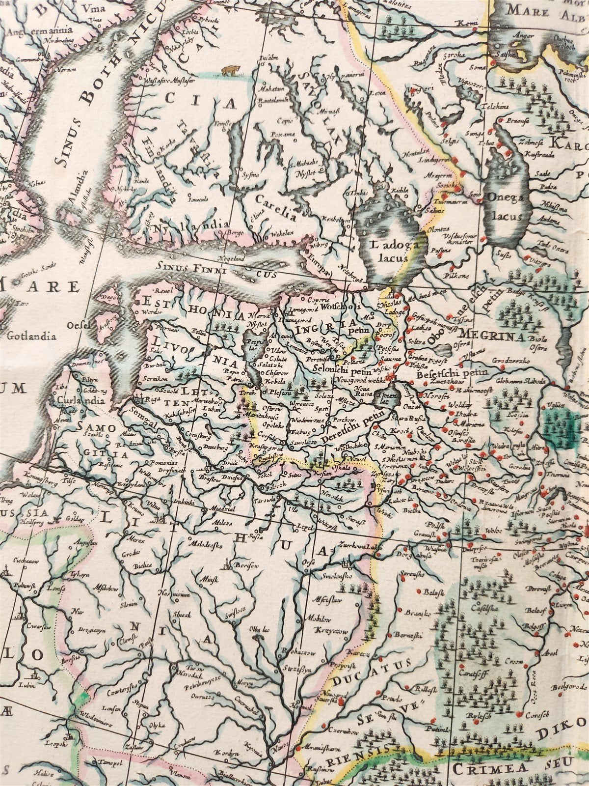 1635 RUSSIA antique MAP by Isaac Massa RARE