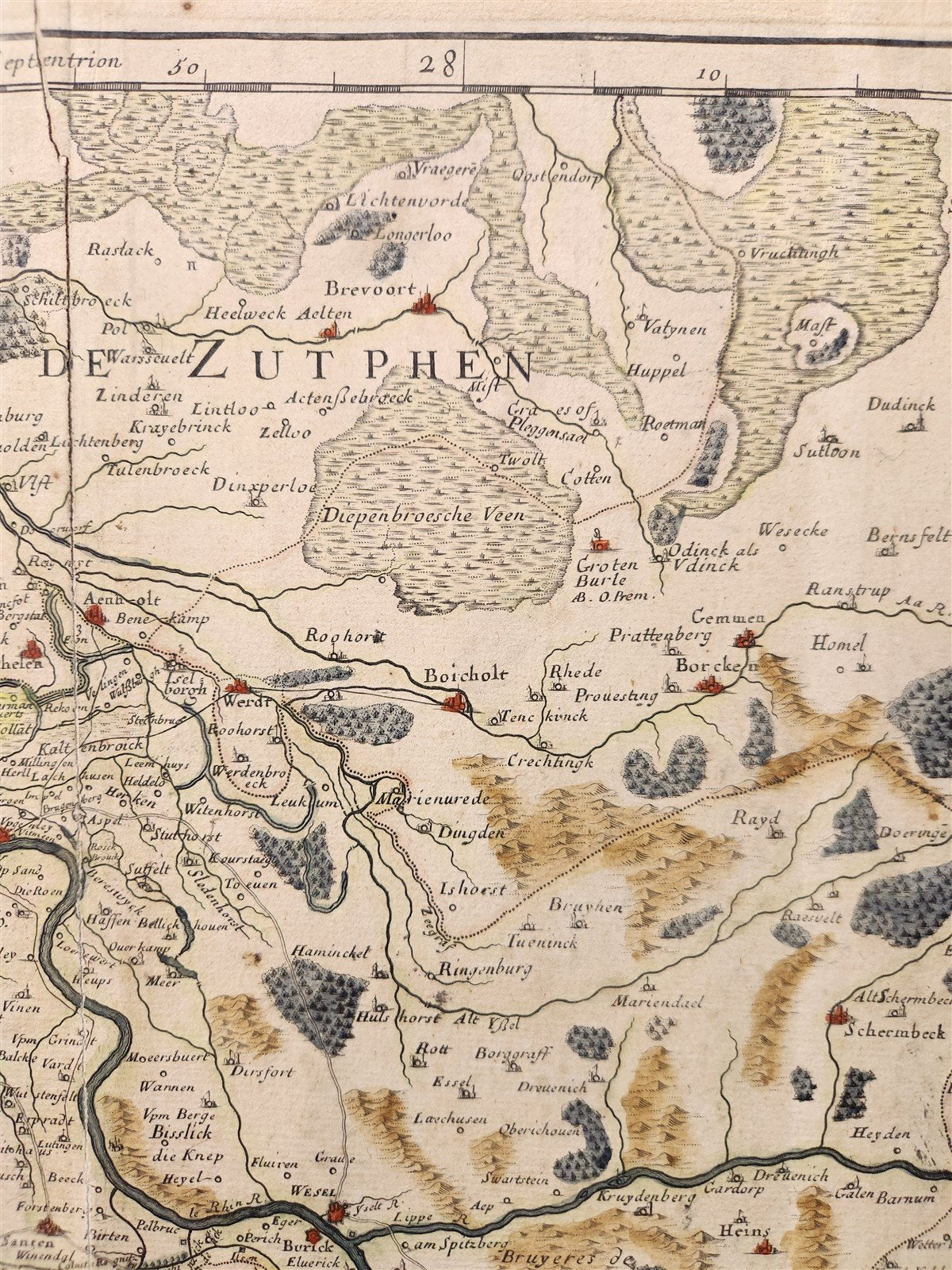 1702 FRANCE LE DUCHE de CLEVES antique MAP by Hubert Jaillot