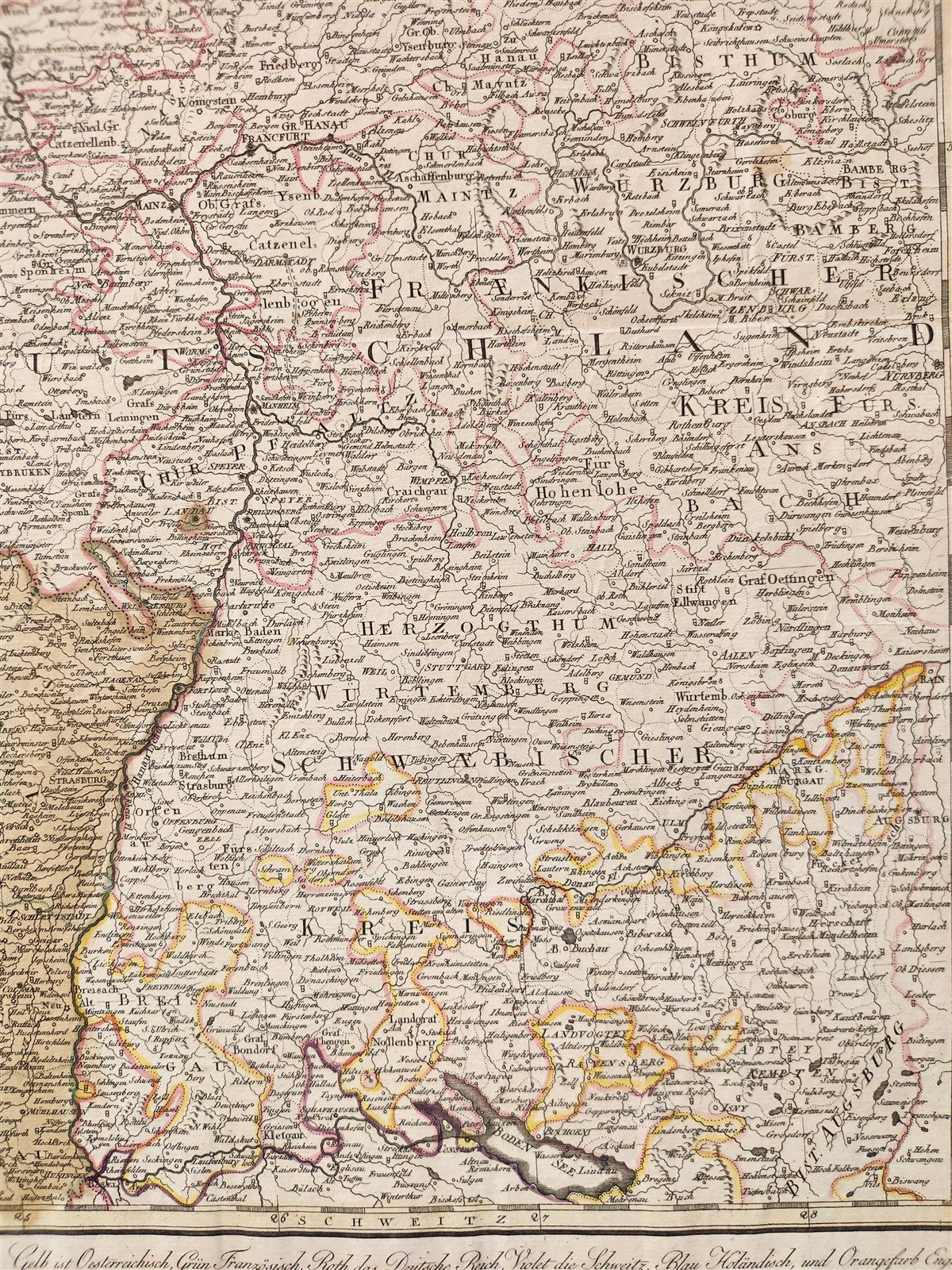 1793 FRENCH GERMAN WAR MILITARY MAP antique