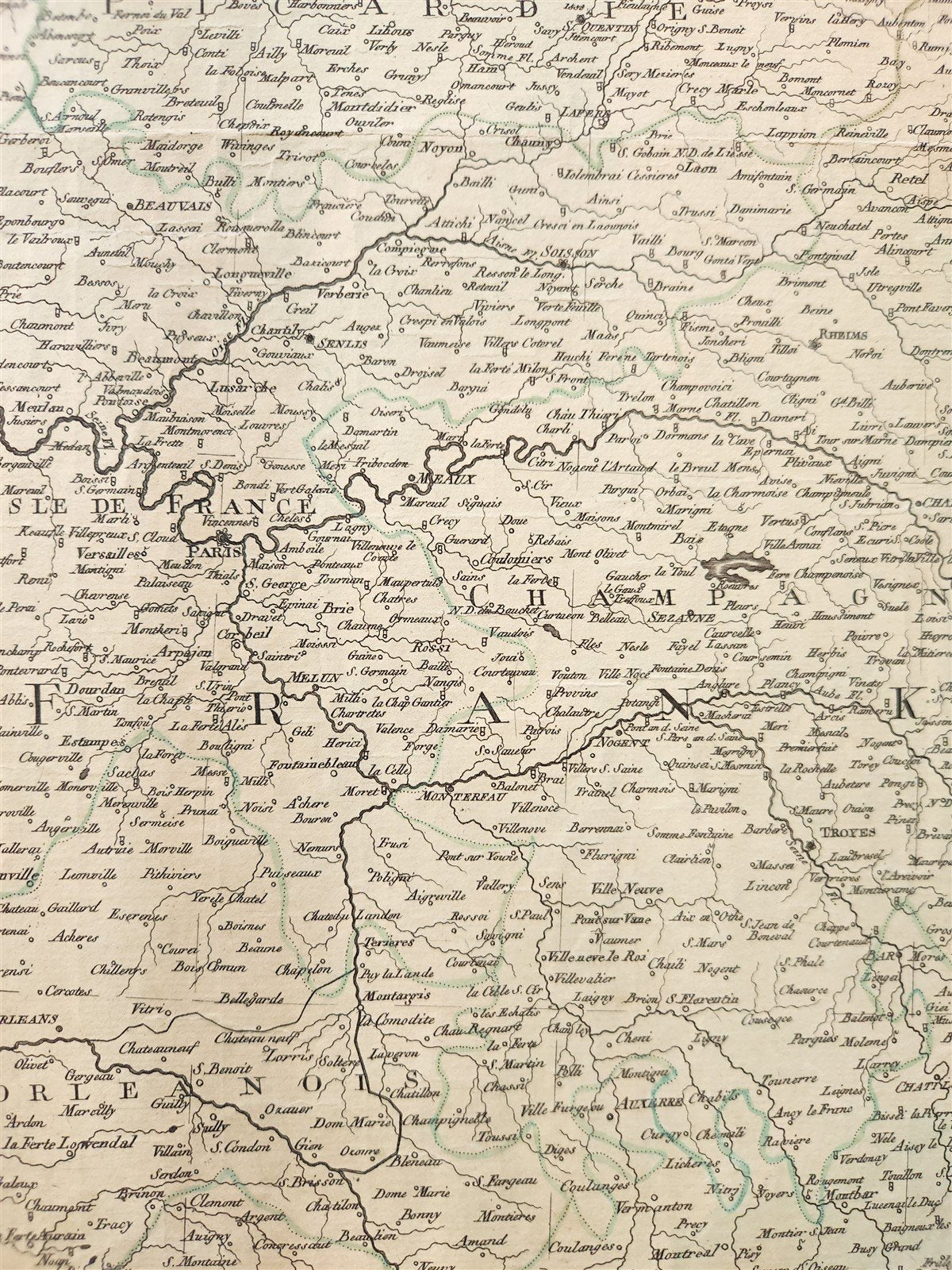 1793 FRENCH GERMAN WAR MILITARY MAP antique