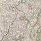 1730s CURSUS RHENI a BASILIAE MAP antique GERMANY SWITZERLAND AUSTRIA