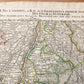 1730s CURSUS RHENI a BASILIAE MAP antique GERMANY SWITZERLAND AUSTRIA