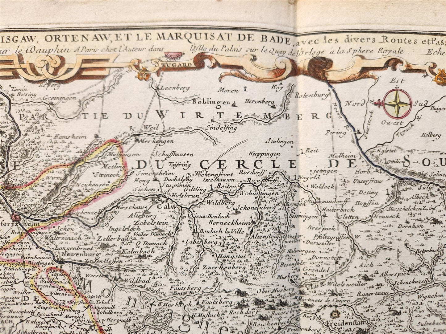 1730s antique MAP antique HAUTE et BASSE ALSACE SUNTGAW BRISGAW ORTEN AW