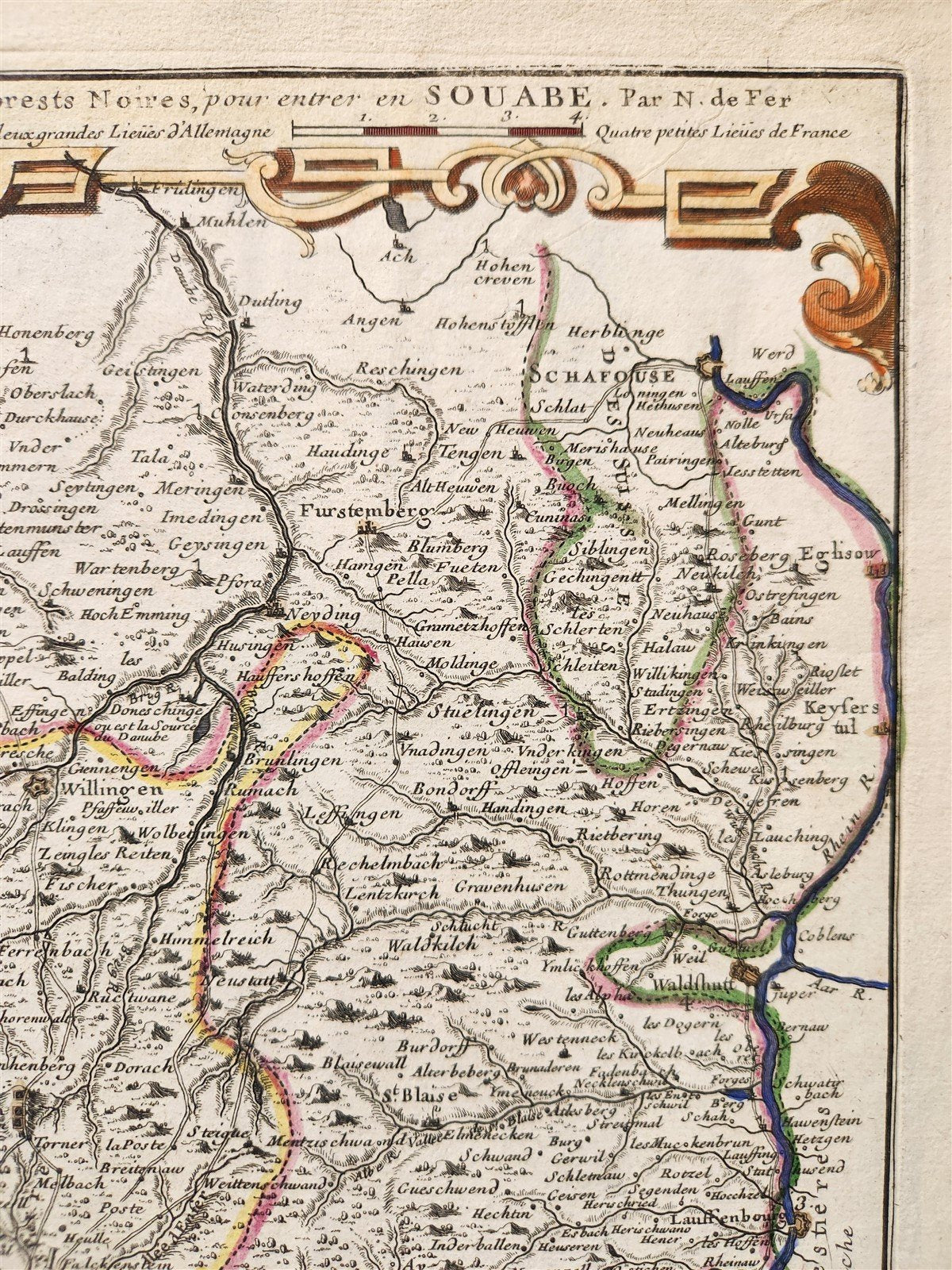 1730s antique MAP antique HAUTE et BASSE ALSACE SUNTGAW BRISGAW ORTEN AW