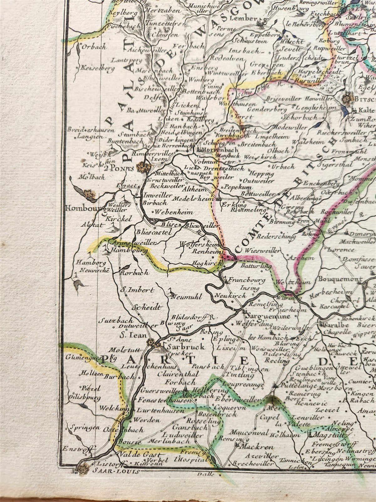 1730s antique MAP antique HAUTE et BASSE ALSACE SUNTGAW BRISGAW ORTEN AW