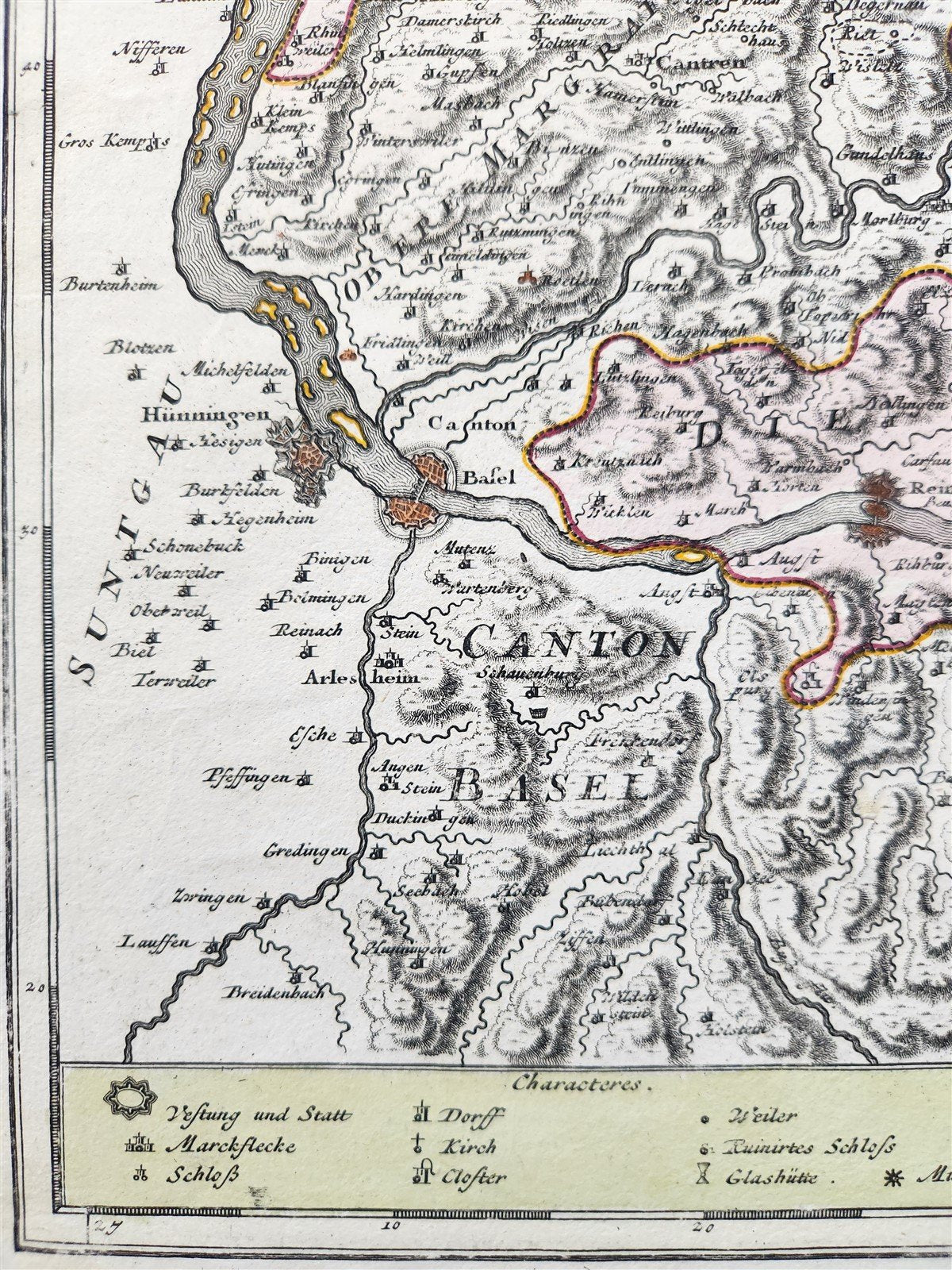 1718 Breisgau Soutwest Germany antique MAP antique PROVINCIA BRISGOIA