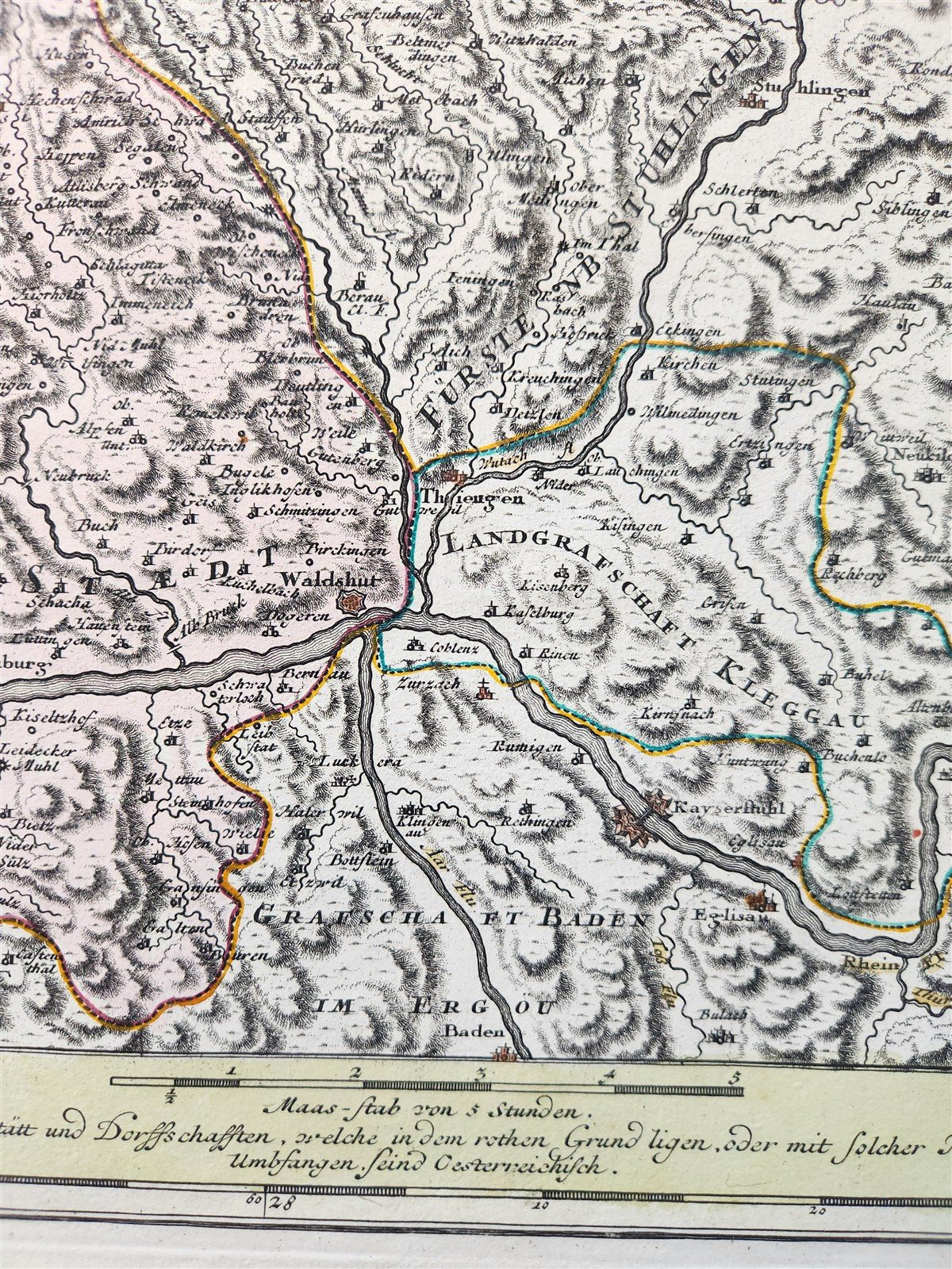 1718 Breisgau Soutwest Germany antique MAP antique PROVINCIA BRISGOIA