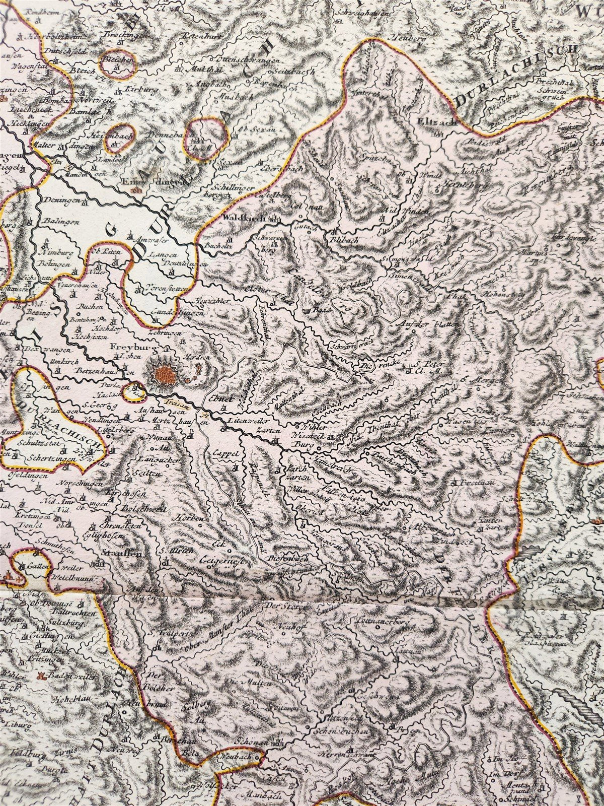 1718 Breisgau Soutwest Germany antique MAP antique PROVINCIA BRISGOIA